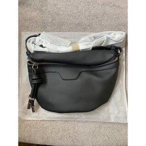 Aocina Black Faux Leather Cross Body Bag w/ Coin Purse